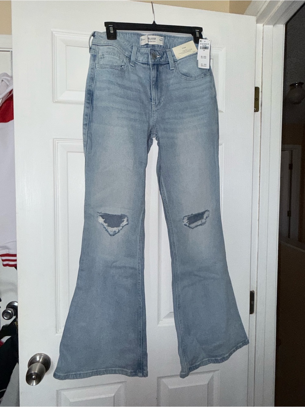 Hollister Light Blue Distressed Flare Jeans